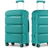 Image 17: KONO Three-Piece PP Hard Shell Suitcases With TSA Lock