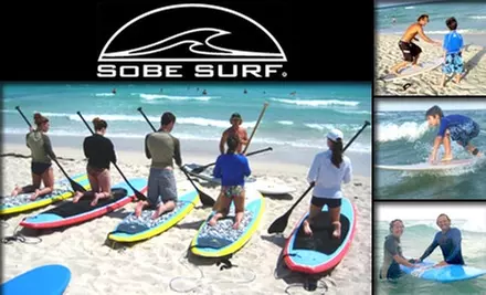$40 for $80 Toward Surfing or Stand-Up Paddle-Surfing Lessons with SoBe Surf - Primary Image