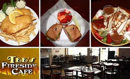 $9 for $20 Worth of Burgers, Grilled Entrees, and Drinks at Tee's Fireside Cafe - Primary Image
