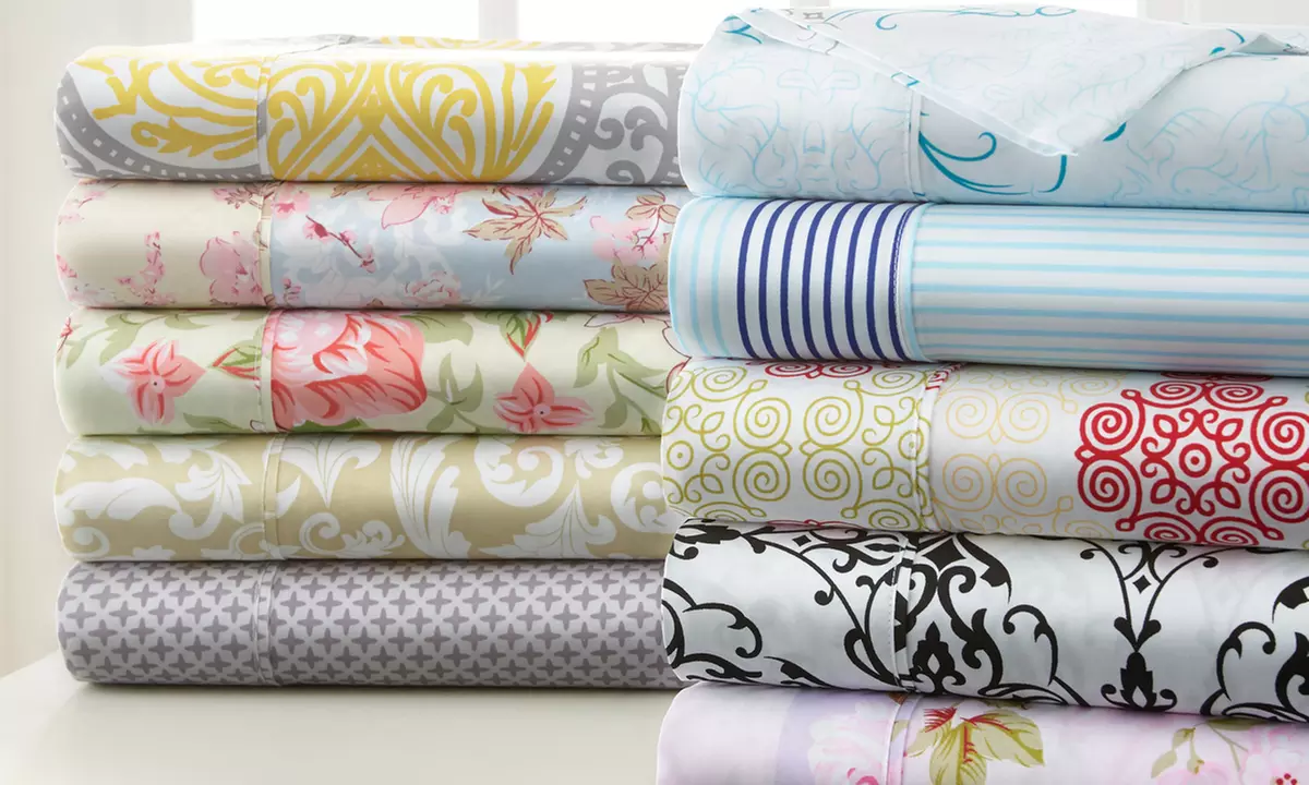 Hotel 5th Ave 6pc Printed Microfiber Sheet Set  - Primary Image