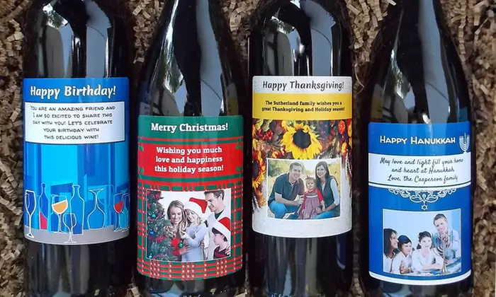 Personalized Wine Labels on One, Two, or Six Bottles of California Wine from WineGreeting.com (Up to 50% Off)   - Second Medium