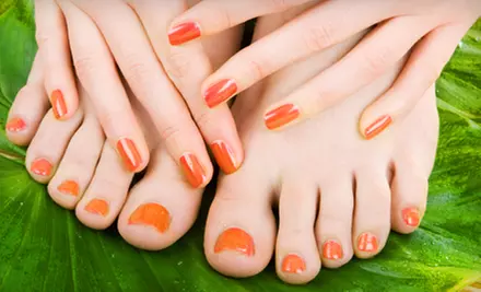 $29 for a Manicure and Pumpkin-Spice Pedicure at Queen Nail ($58 Value) - Primary Image
