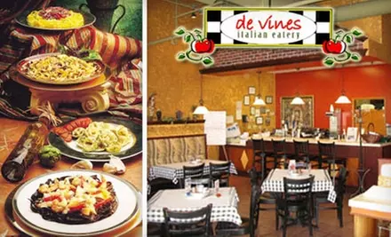 $7 for $15 Worth of Pizza, Pasta, Calzones, and More at De Vines Italian Eatery - Primary Image