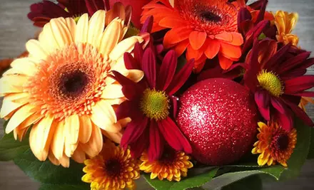 $25 for a Holiday Flower Arrangement in a Mason Jar from Bouquet Flowers & Gifts ($50 Value)  - Primary Image