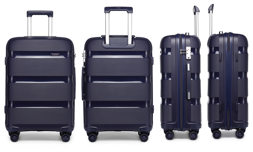 Image 8: One or Four pcs Navy PP Hard Shell Suitcase