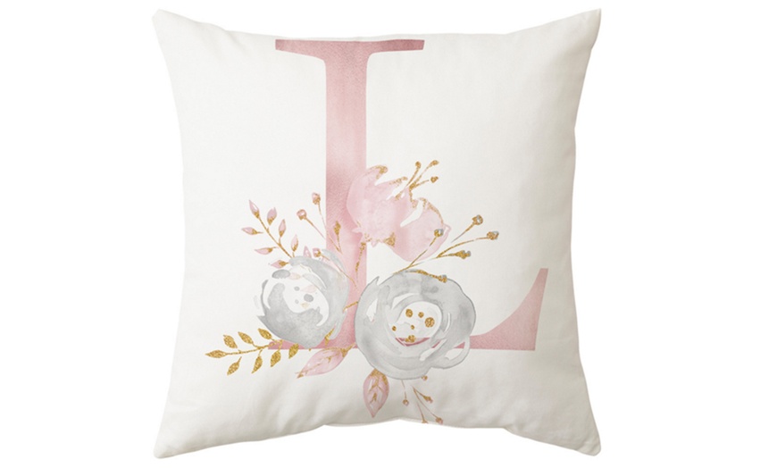 Image 17: Pink Letter Pillow Cushion Cover