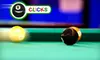 $15 for Three Hours of Billiards Plus a $15 Snack and Drink Credit at Clicks Billiards