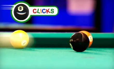$15 for Three Hours of Billiards Plus a $15 Snack and Drink Credit at Clicks Billiards - Primary Image