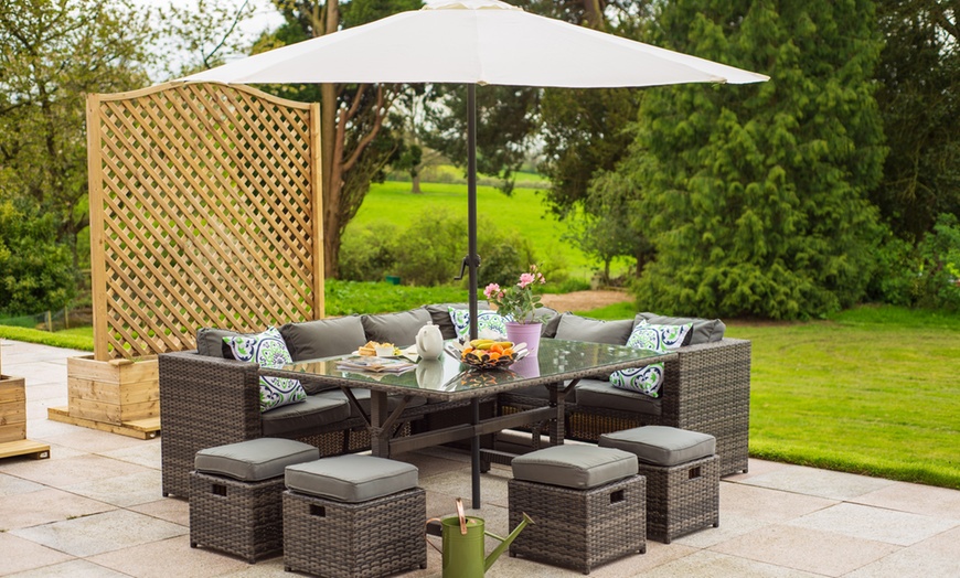 Image 10: Corner Rattan Cube Set