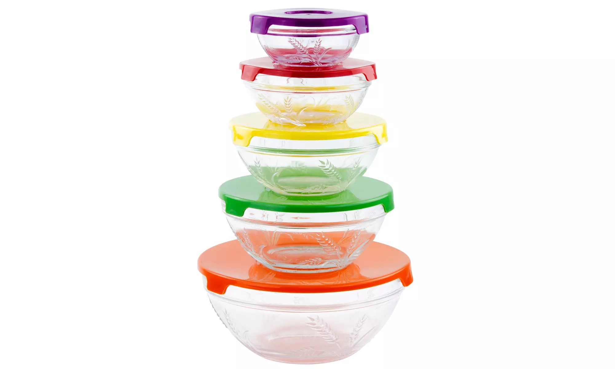 5-Piece Set of Glass Food-Storage Bowls - Second Medium
