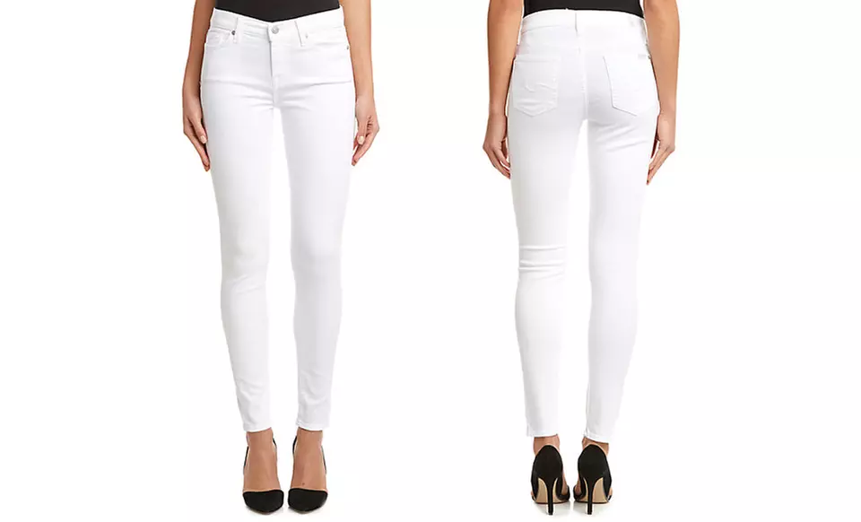 7 For All Mankind Gwenevere White Skinny Jeans - Primary Image