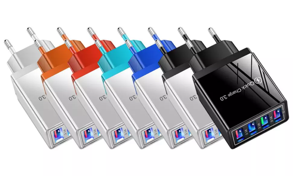 1 ou 2 adaptateurs muraux avec 4 ports USB, coloris au choix - Primary Image