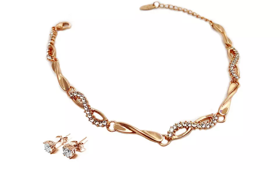 2-Piece Infinity Jewelry Set with Swarovski Elements - Second Medium