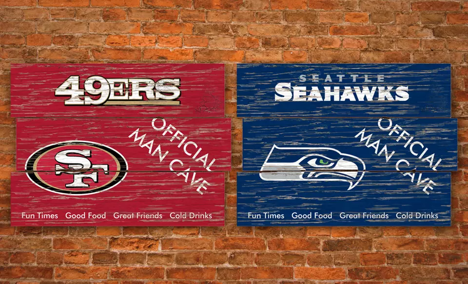NFL Plank Man Cave Sign. Multiple Teams Available. Free Returns. - Primary Image