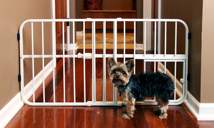 Carlson Lil' Tuffy Step-Over Pet Gate with Small Pet Door | Groupon