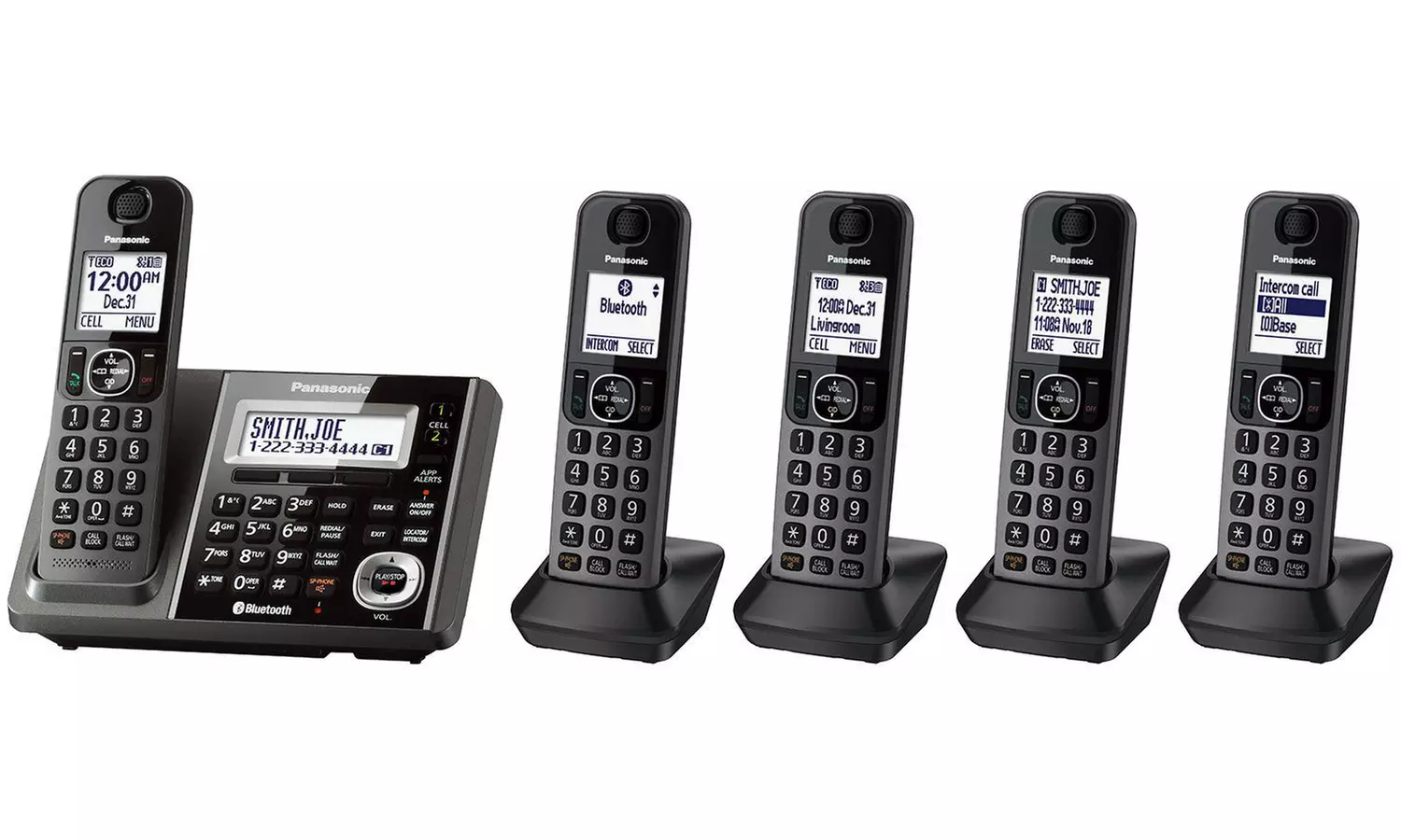 Panasonic 5-Handset Cordless Landline Phone System with Bluetooth (Manufacturer Refurbished) - Primary Image