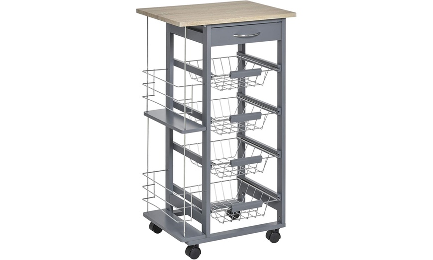 Image 27: HomCom Kitchen Trolley Cart