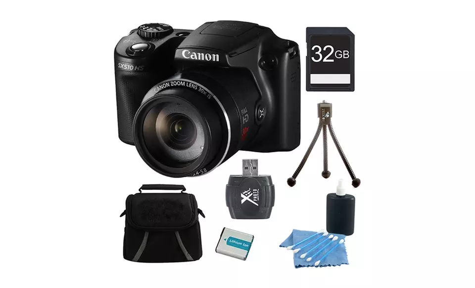 Canon PowerShot SX510 HS 12.1 MP 30x Zoom CMOS Digital Camera Bundles from $199.99–$229.99  - Primary Image