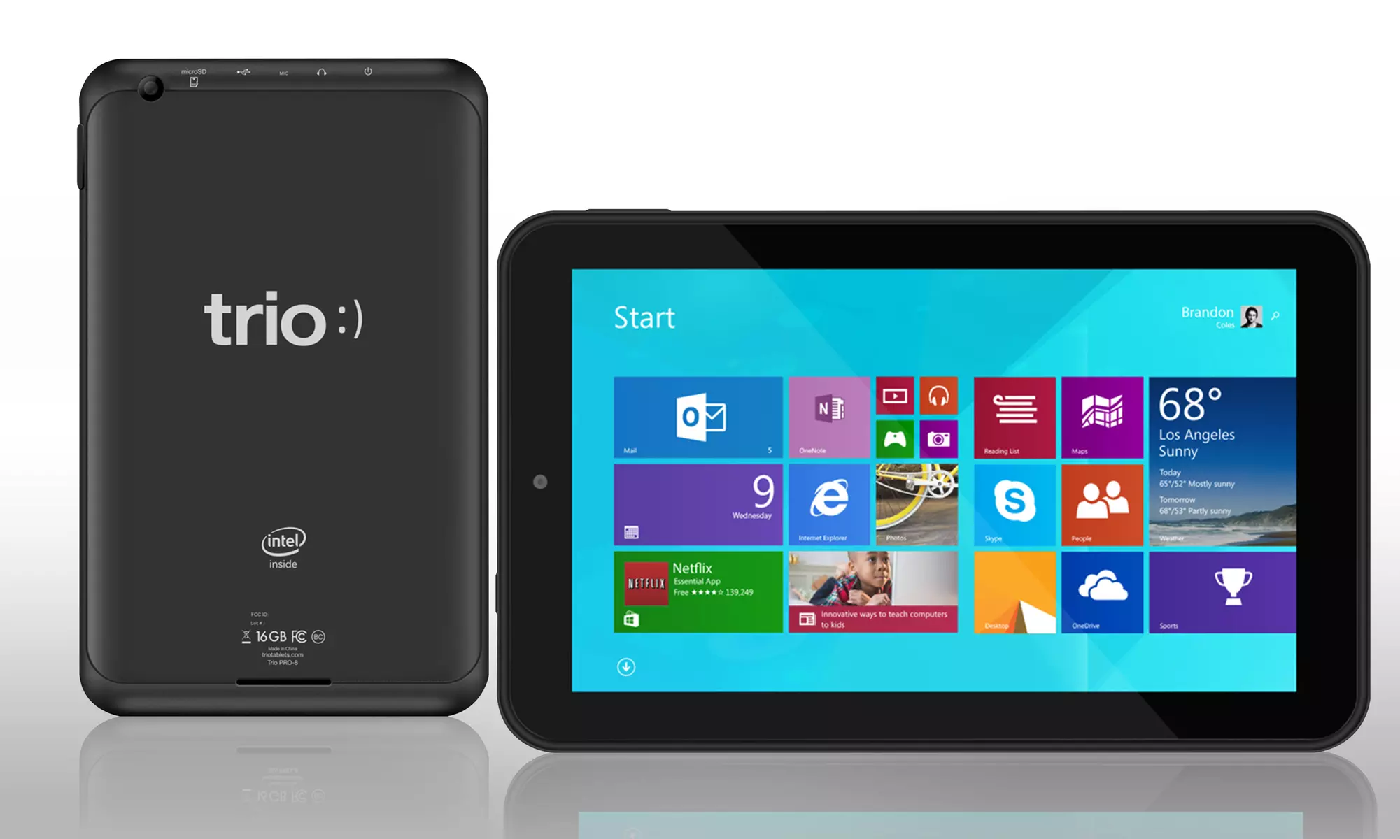 Trio Pro 16GB 8" Tablet with Windows OS and Microsoft Office 365 One-Year Trial - Primary Image