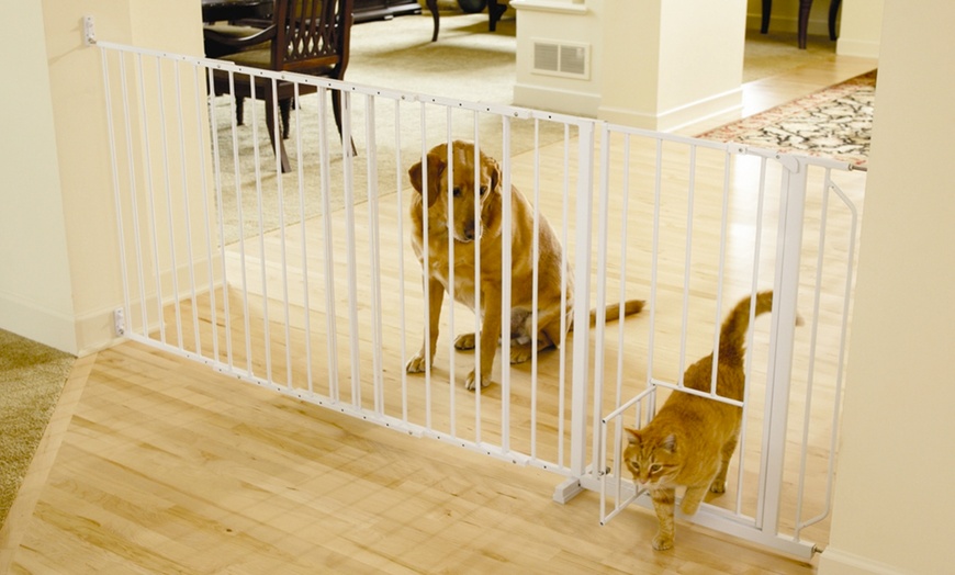 Steel Walk-Thru Pet Gate | Groupon Goods