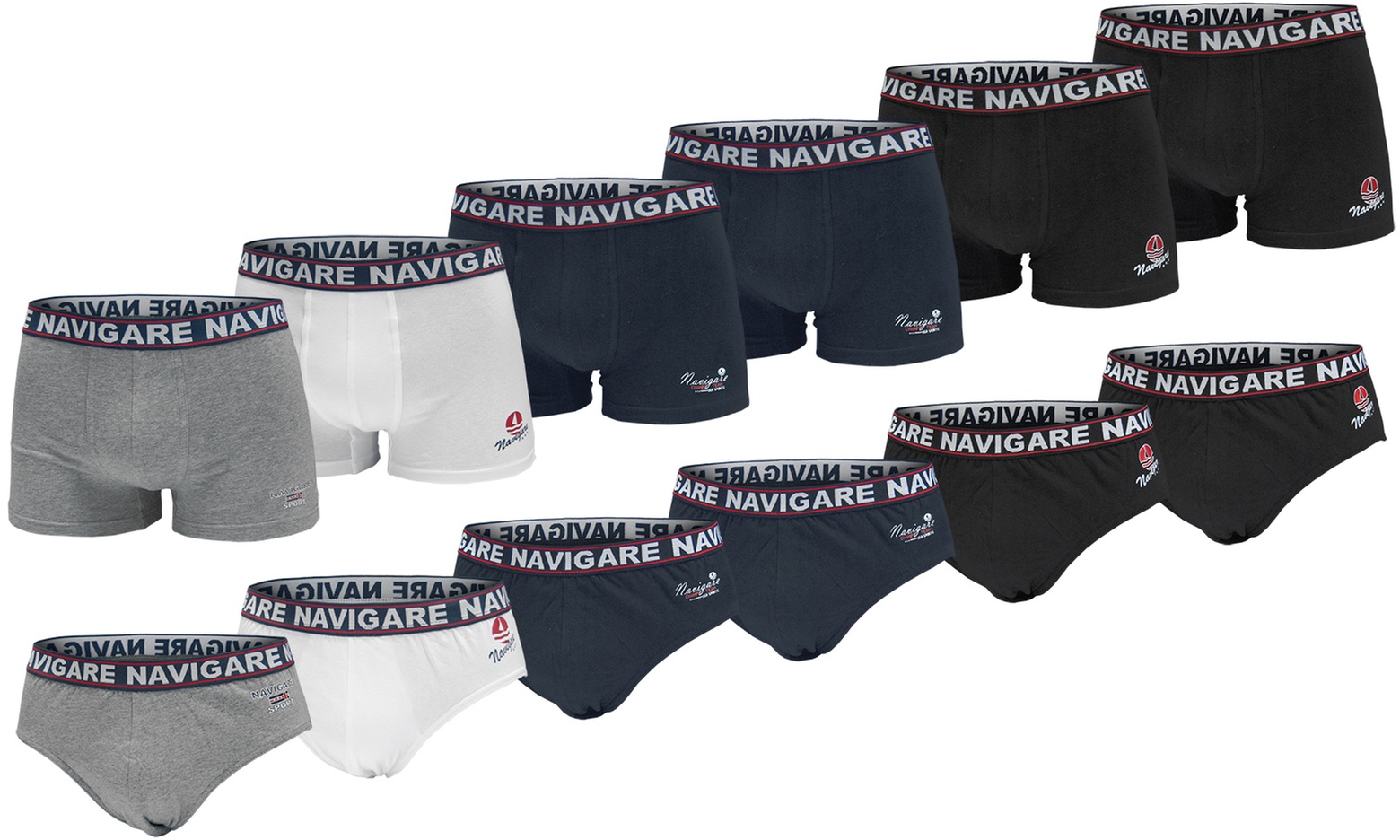 Pack di 6 boxer o 6 slip Navigare