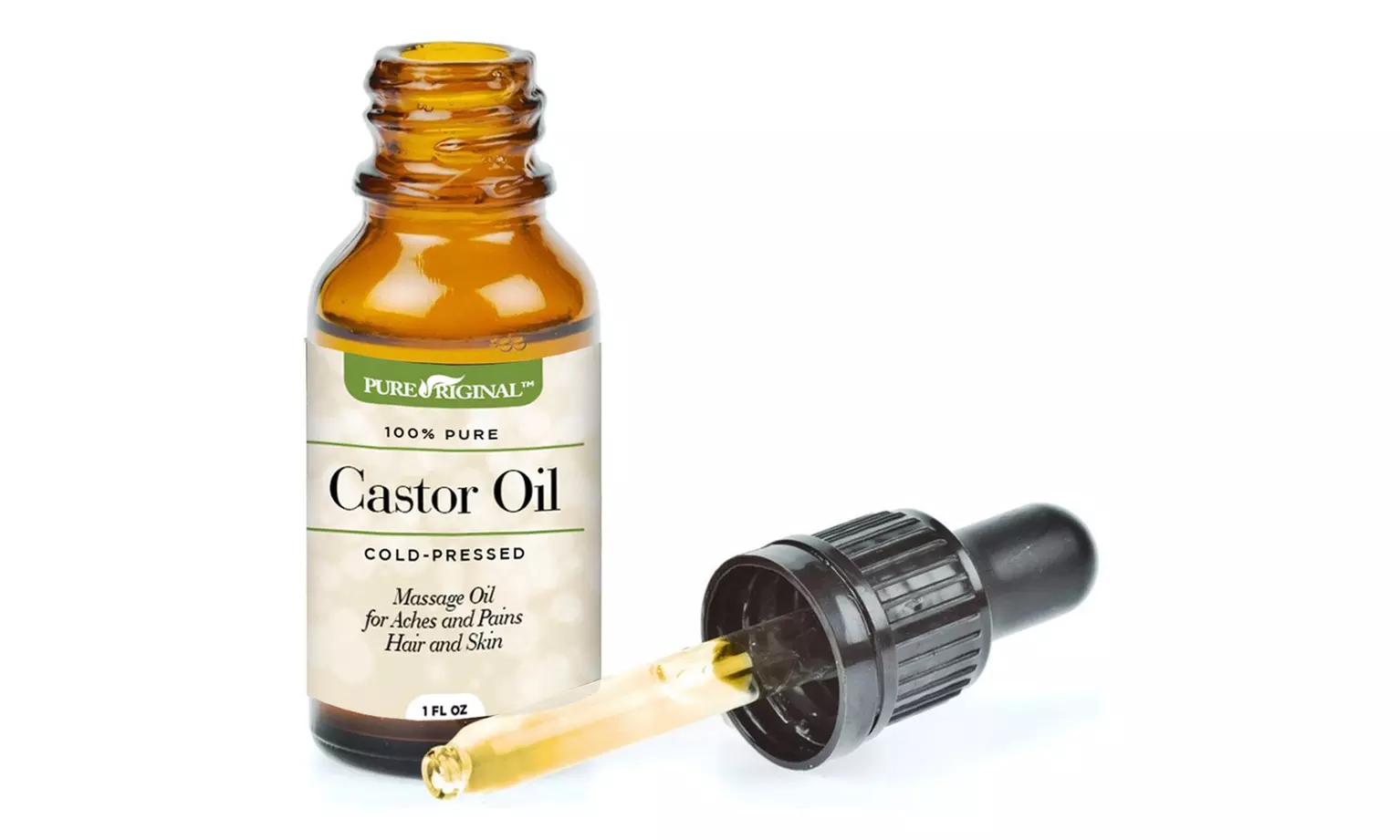 Pure Original Cold Pressed Organic Castor Oil; 1 Oz. - Second Medium