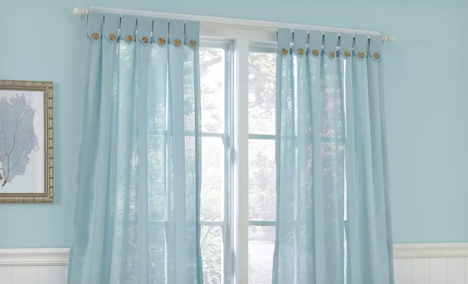 $24.99 for a Laura Ashley Window Panel Pair  ($80 List Price). Multiple Styles and Colors. Free Shipping and Returns. - Primary Image