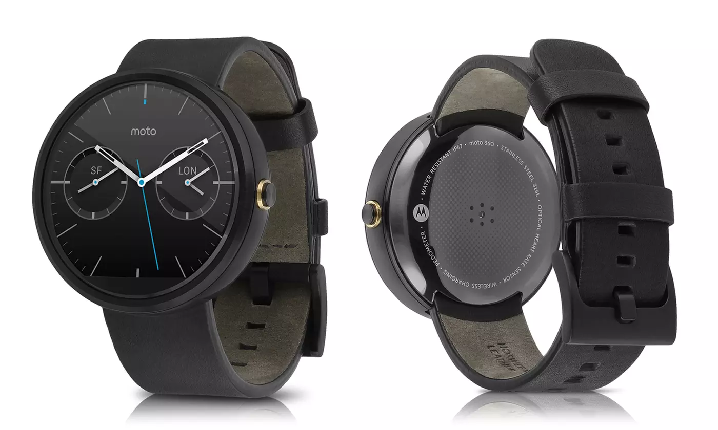 Motorola Moto 360 Smartwatch with Leather Band (Refurbished) - Primary Image