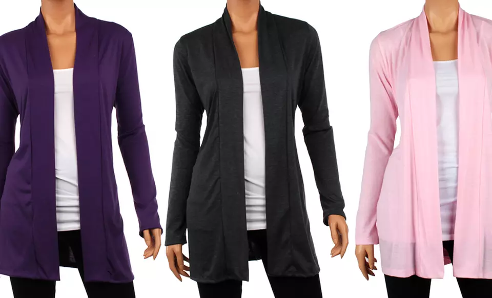 Rags and Couture Women's Draped Open-Front Cardigan - Primary Image