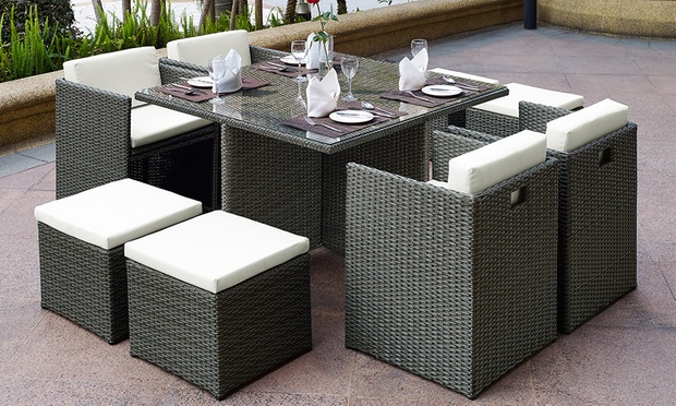 groupon 9 piece rattan cube