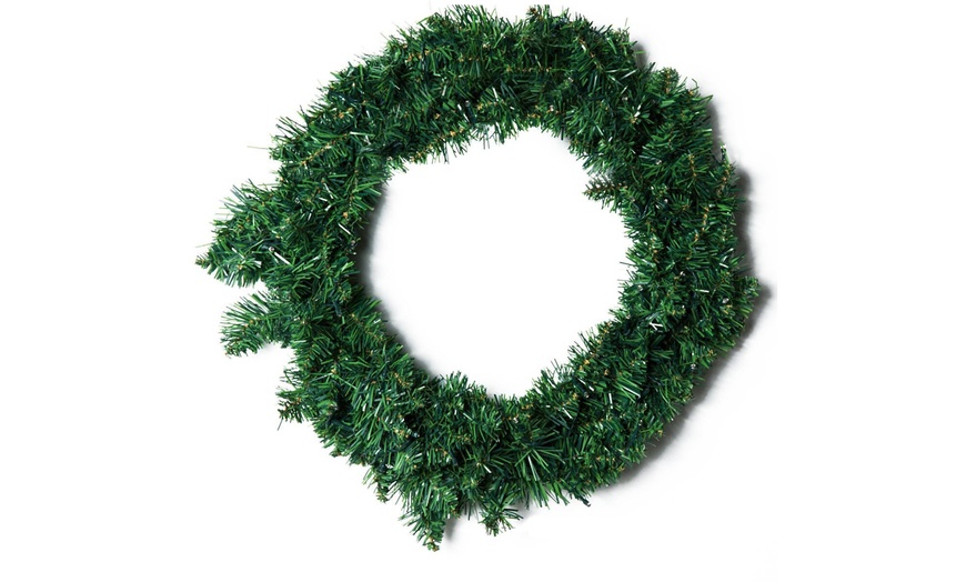 Image 2: Pre-lit Christmas Wreath with 50 Warm White LED's 