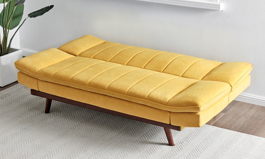 Image 20: Three-Seater Velvet Sofa Bed