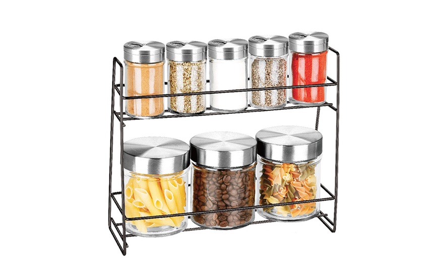 Image 3: Glass and Chrome Spice Rack