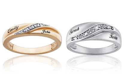 image for Personalized Diamond Accent Wedding Bands
