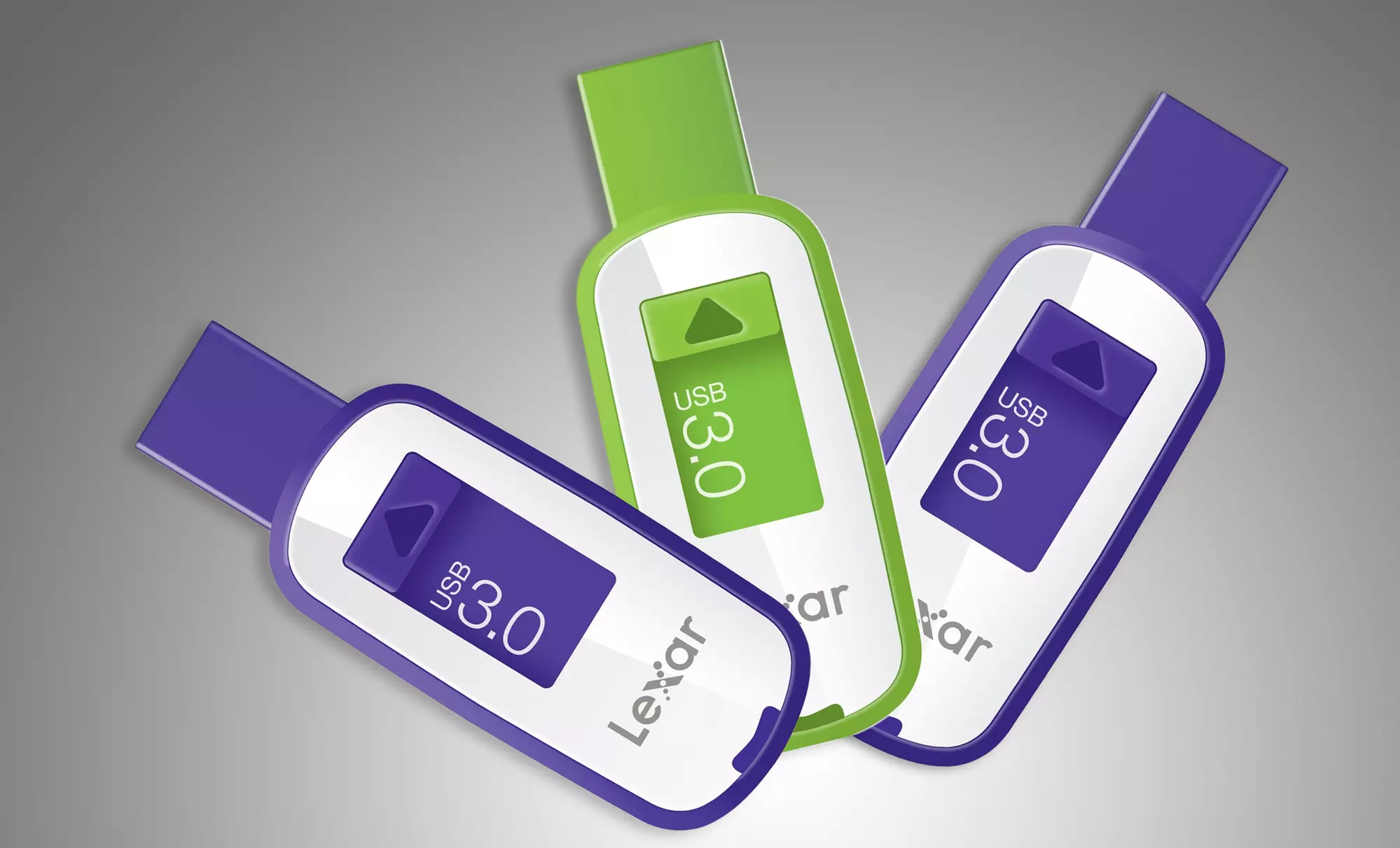 Lexar JumpDrive S23 USB 3.0 Flash Drive. 32GB in Green or 64GB in Purple Available from $16.99–$25.99. - Primary Image