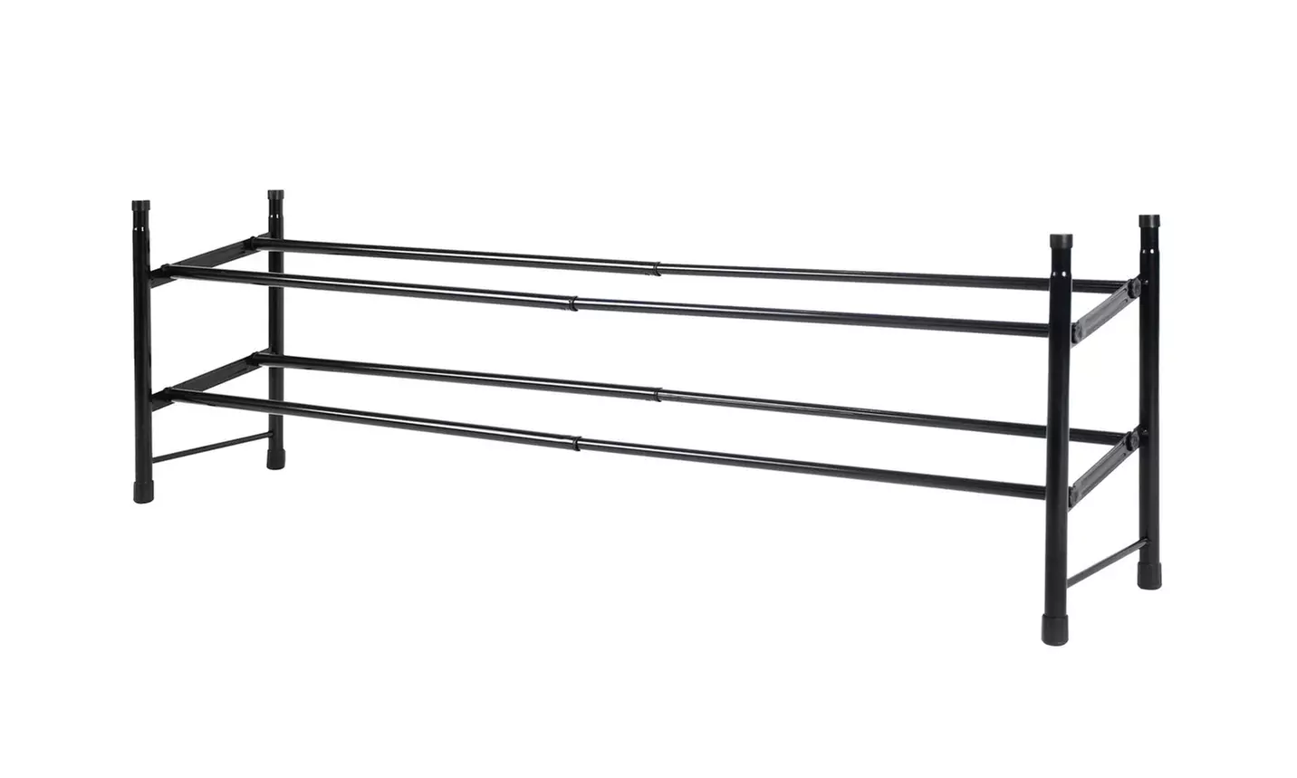 Expandable Free Standing Shoe Rack, 2-Tier Holds Up To 10-Pairs