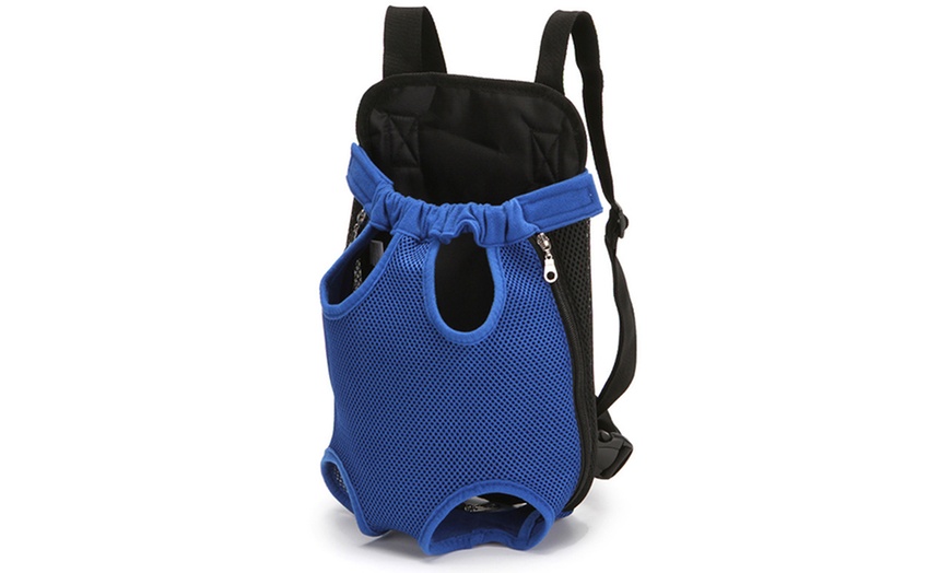 Image 3: Adjustable Front Pet Carrier Travel Backpack
