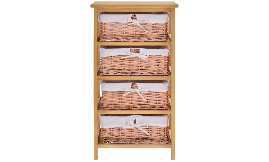 Image 9: HomCom Wicker Basket Drawers
