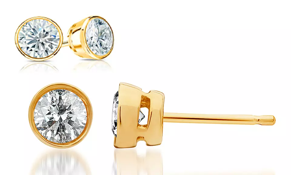 0.25–1.00 CTW Bezel-Set Certified Diamond Stud Earrings - Second Medium