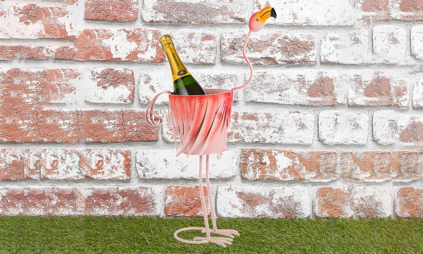 Image 2: One or Two Metal Flamingo Ice Buckets