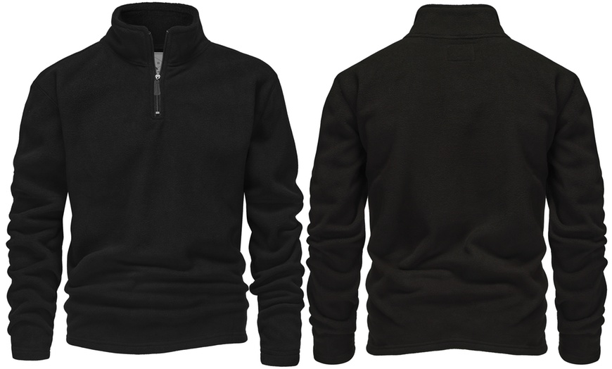 Image 2: Blu Apparel Men's 1/4 Zip Fleece Jumper