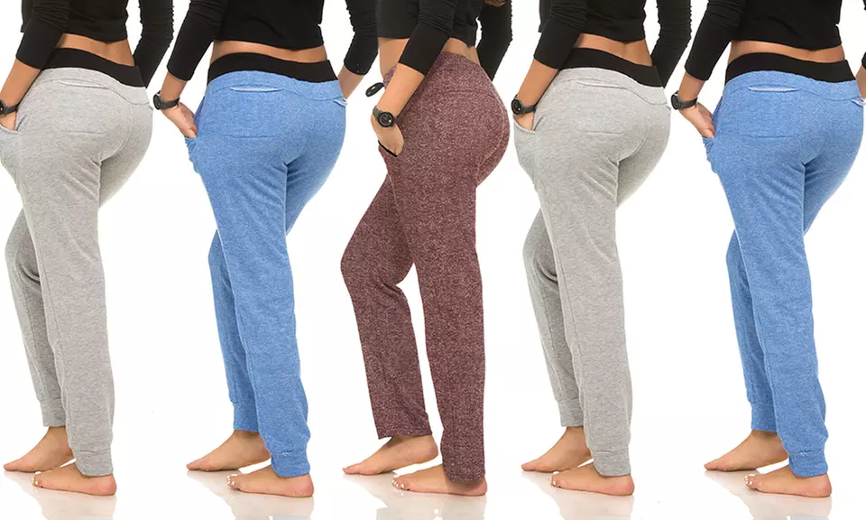 Women's Color-Contrast Joggers (5-Pack) - Second Medium