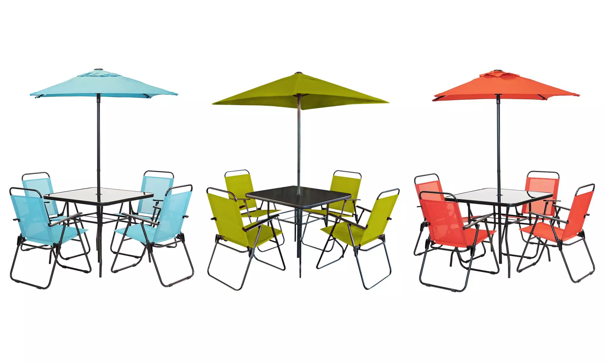 Set da Pranzo 6 Pezzi per Giardino con Ombrellone e 4 Sedie Shally Dogan - Primary Image