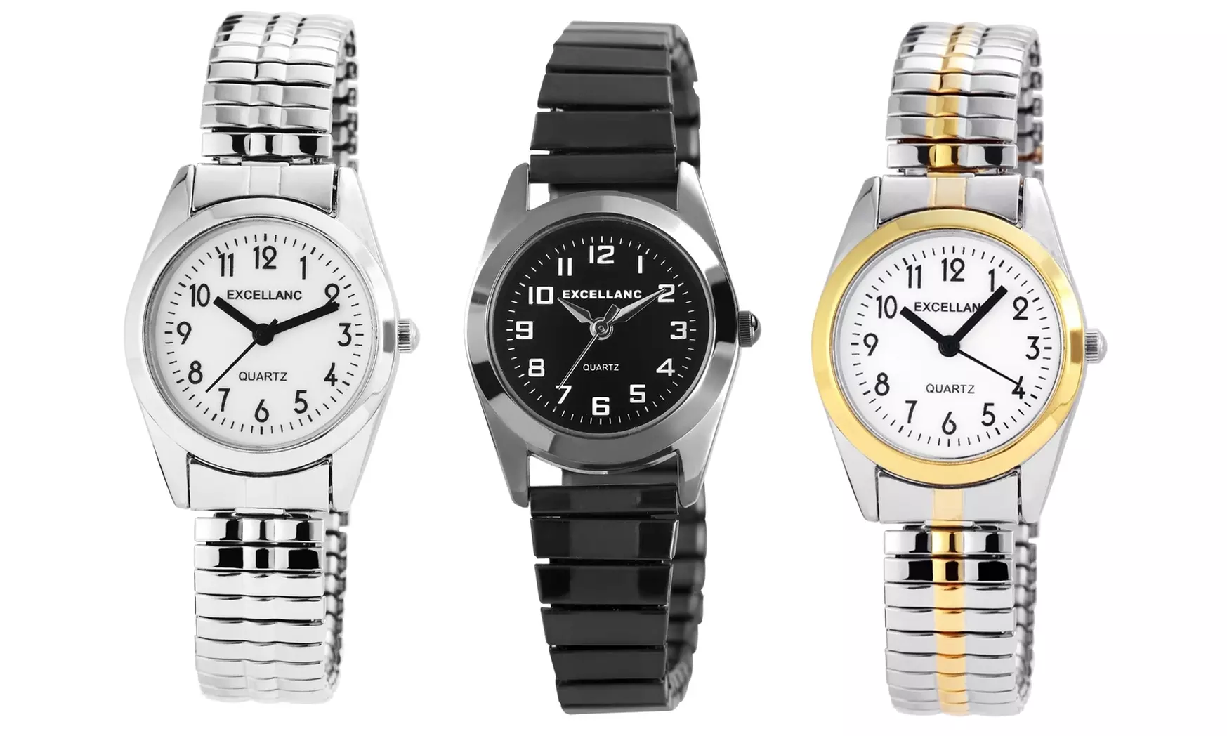 1, 2 ou 3 montres analogiques Excellanc, à mouvement à quartz, modèle au choix - Primary Image