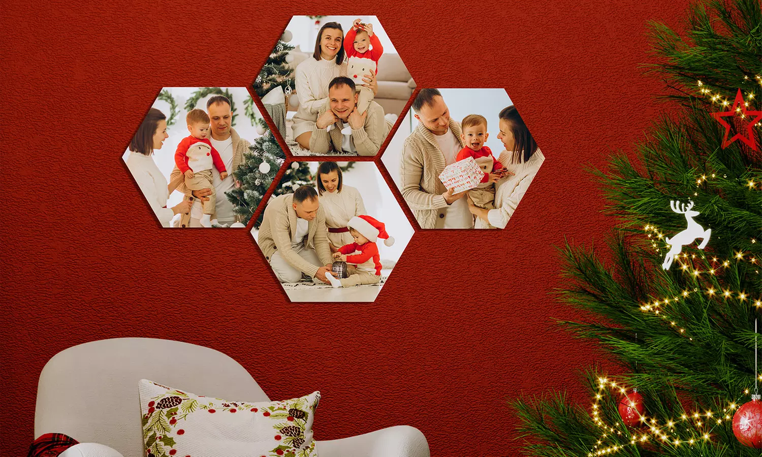 Jouw foto's op hexagon