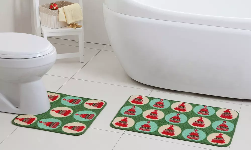 Christmas Holiday Bath-Rug Set (2-Piece) - Second Medium