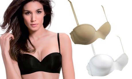 Fino a 3 reggiseni imbottiti Tiziana Love and Bra a fascia, con spalline rimovibili, disponibili in 3 colori e 5 taglie