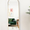 Image 1: Arch Full Length Wall Mirror in Elegant Gold Finish