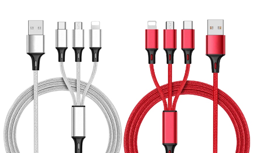 Image 12: 1x, 2x oder 3x 3-in-1 USB-Ladekabel