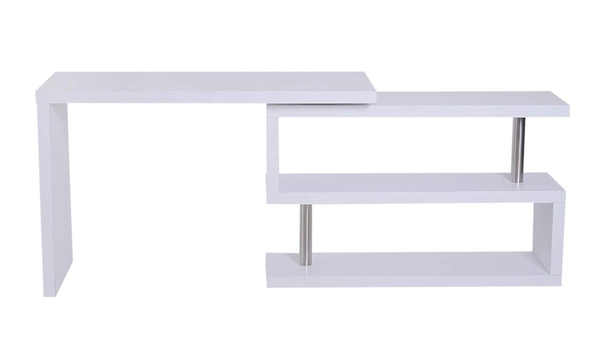 Image 5: Homcom Desk with Shelves Unit